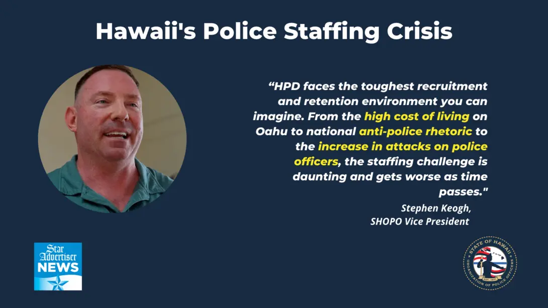 Image of SHOPO VP Stephen Keogh with quote on staffing.