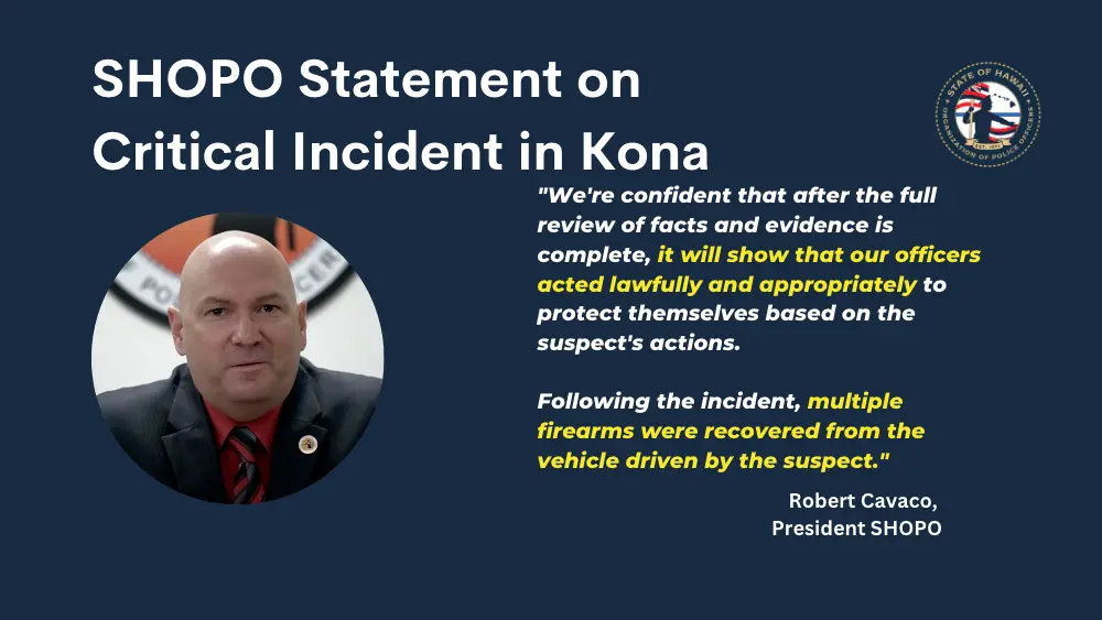 Cavaco statement on Kona OIS